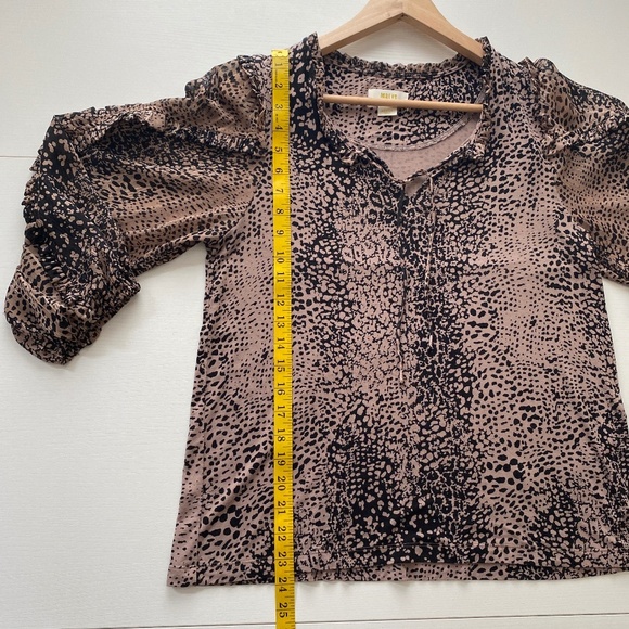 Anthropologie Maeve Jacquin Animal Print Peasant Blouse Sz Medium - Picture 14 of 16